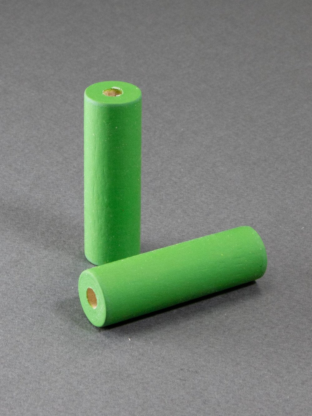 Green Cylinder Wooden Bead