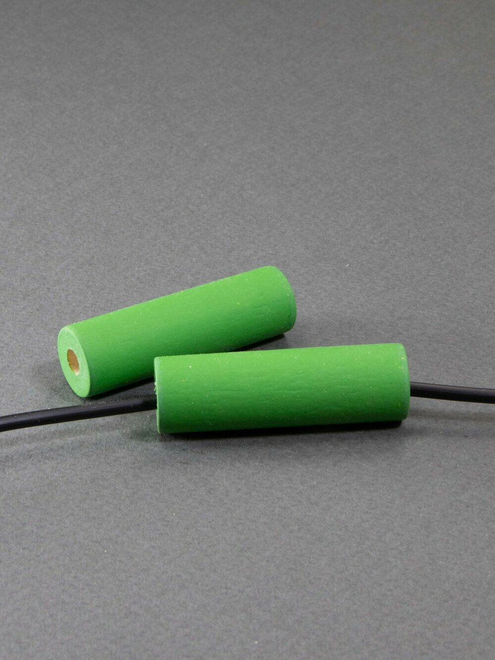 Green Cylinder Wooden Bead