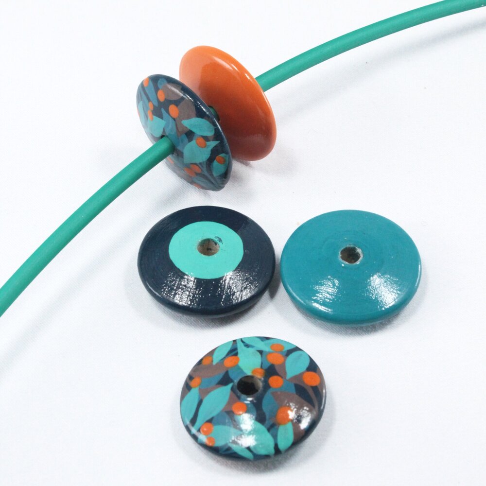 Jungle Wooden Flat Beads Set