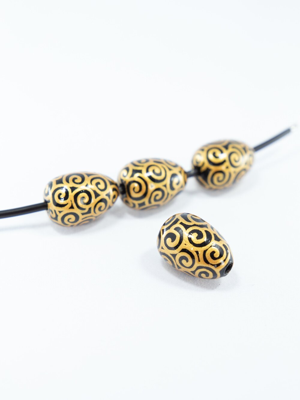 Klimt Wooden Beads in Drop Shape
