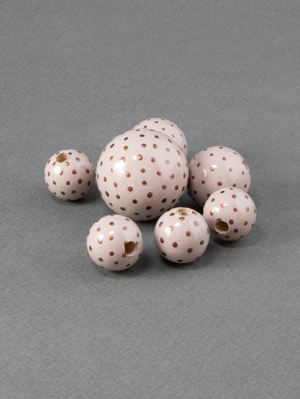 Lavender Dots Symphony Wooden Bead
