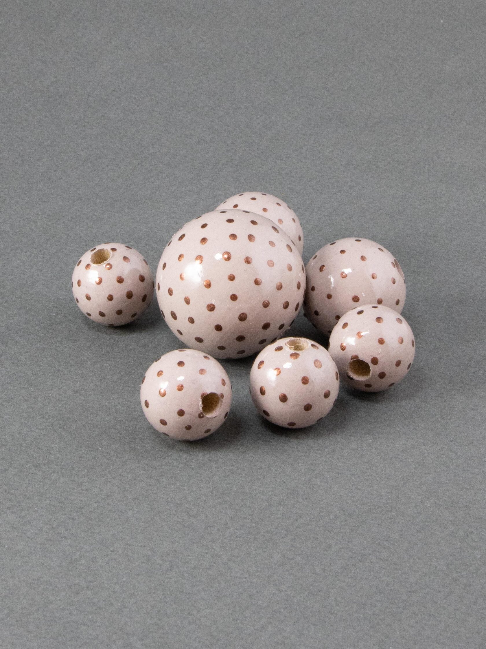 Lavender Dots Symphony Wooden Bead