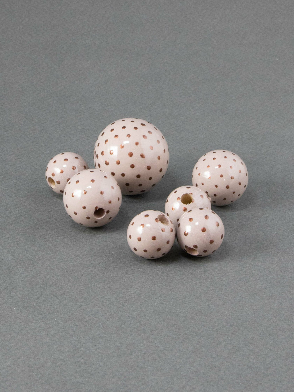 Lavender Dots Symphony Wooden Bead