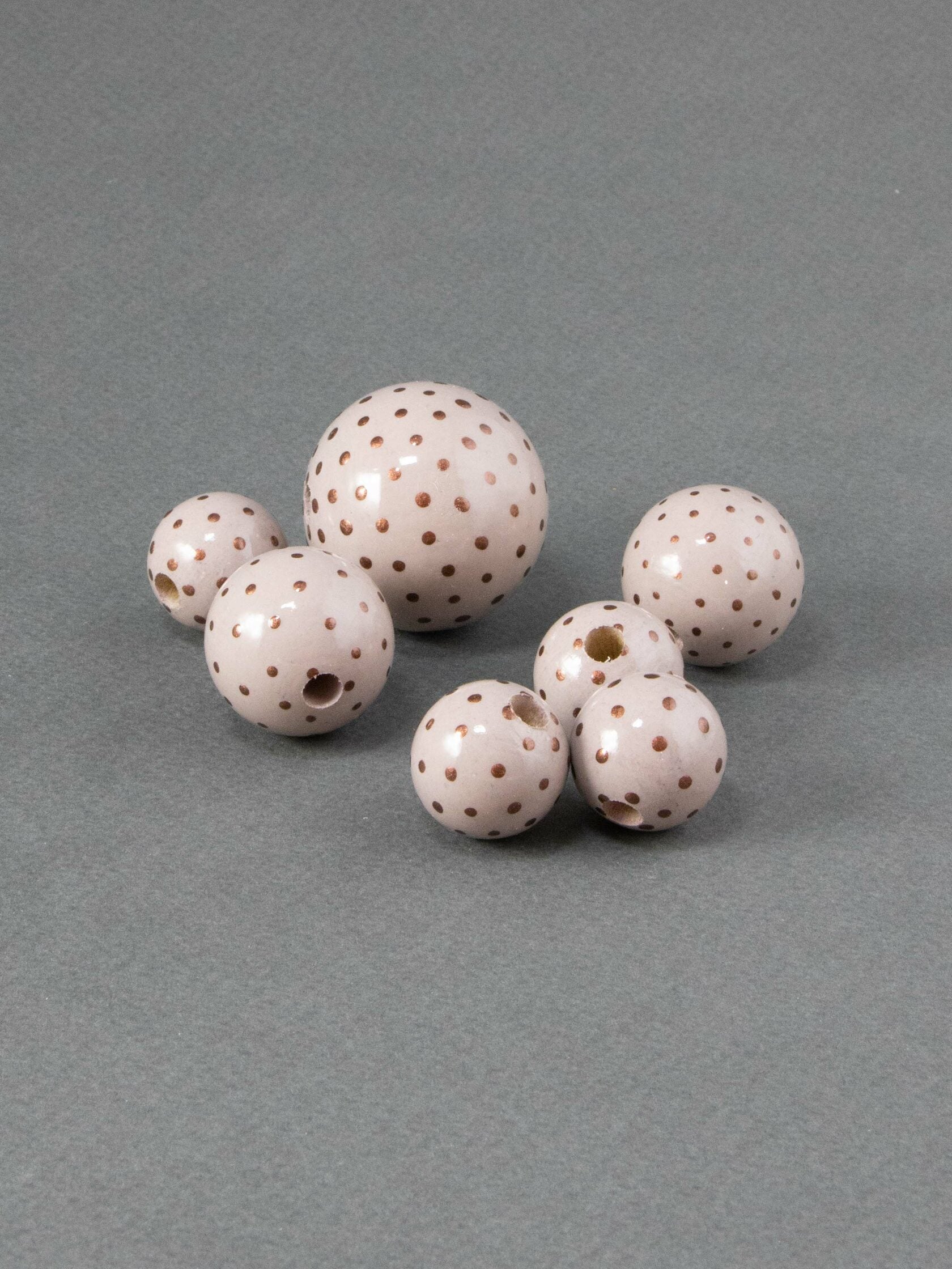 Lavender Dots Symphony Wooden Bead
