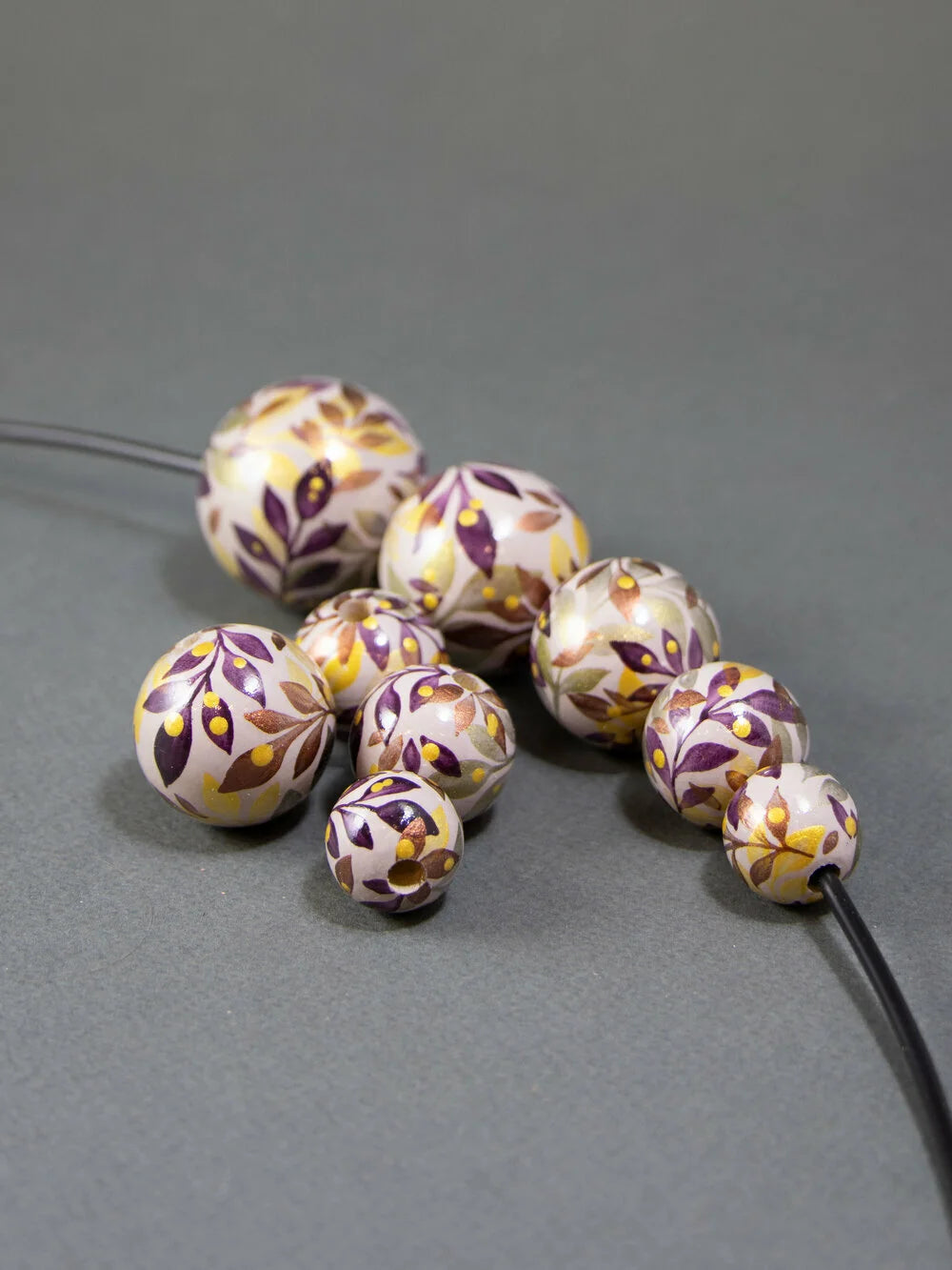 Lavender Jungle Wooden Bead