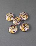 Lavender Jungle in Flat Shape Wooden Bead