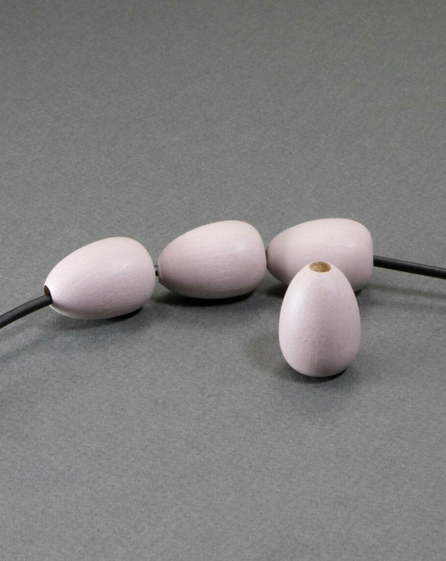 Lavender Wooden Beads in Drop Shape
