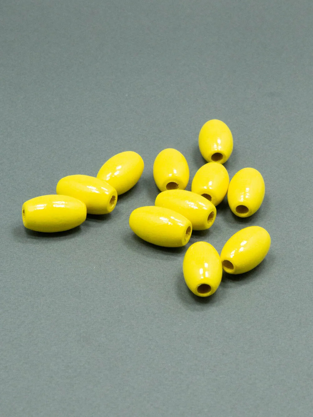 Lemon Yellow Wooden Bead in Bean Shape