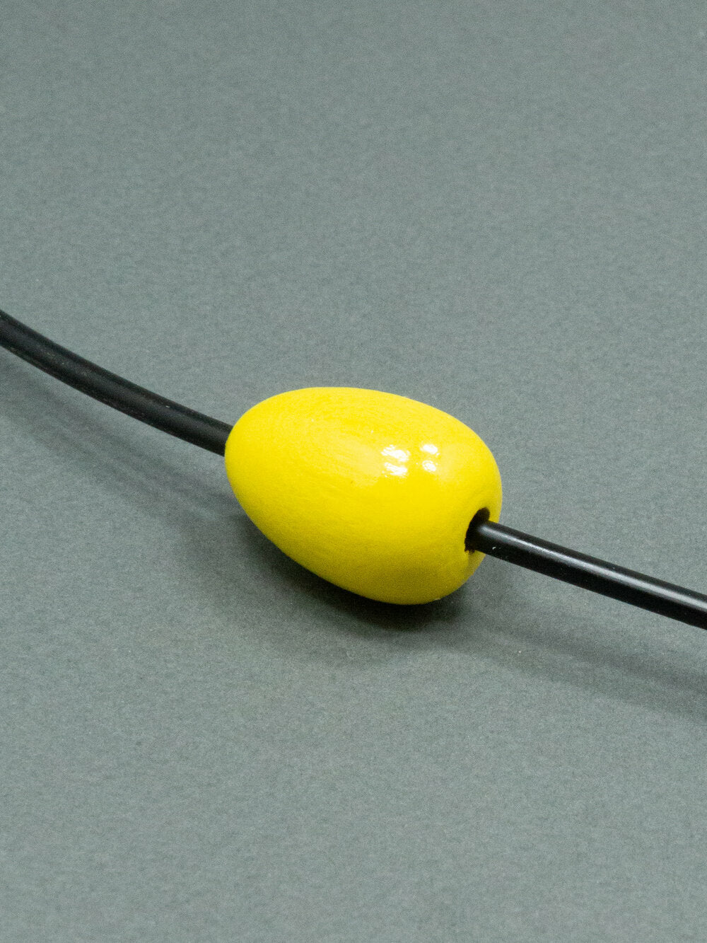 Lemon Yellow Wooden Bead in Drop Shape