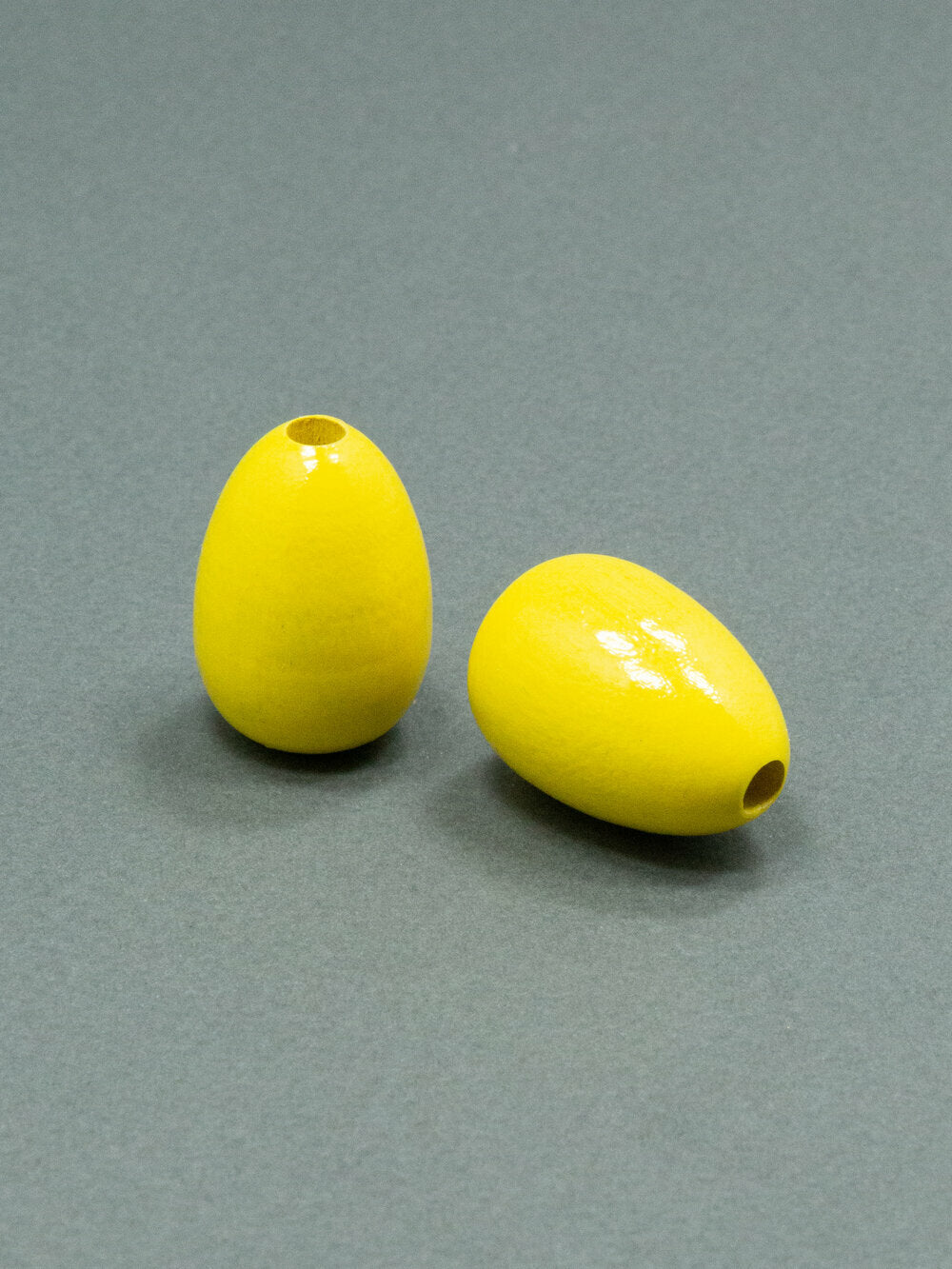 Lemon Yellow Wooden Bead in Drop Shape