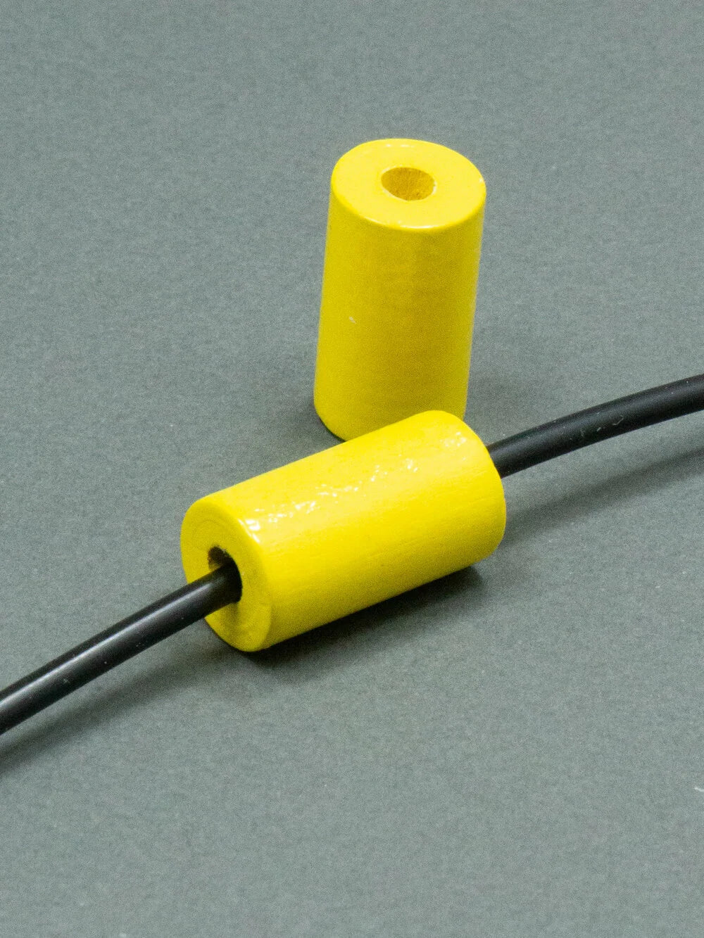 Lemon Yellow Wooden Bead in Cylinder Shape