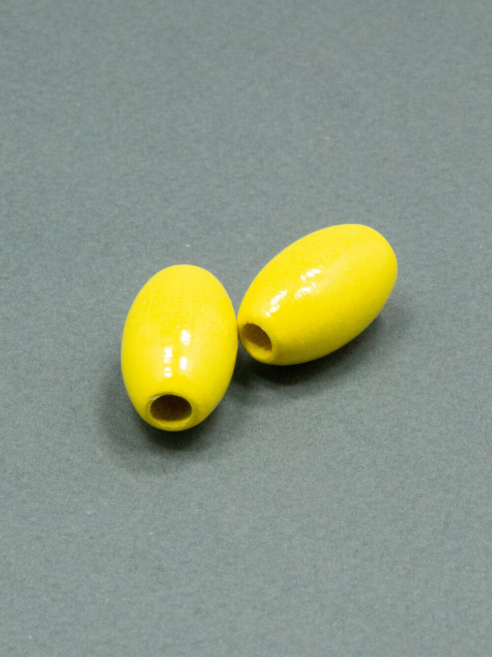 Lemon Yellow Wooden Bead in Bean Shape