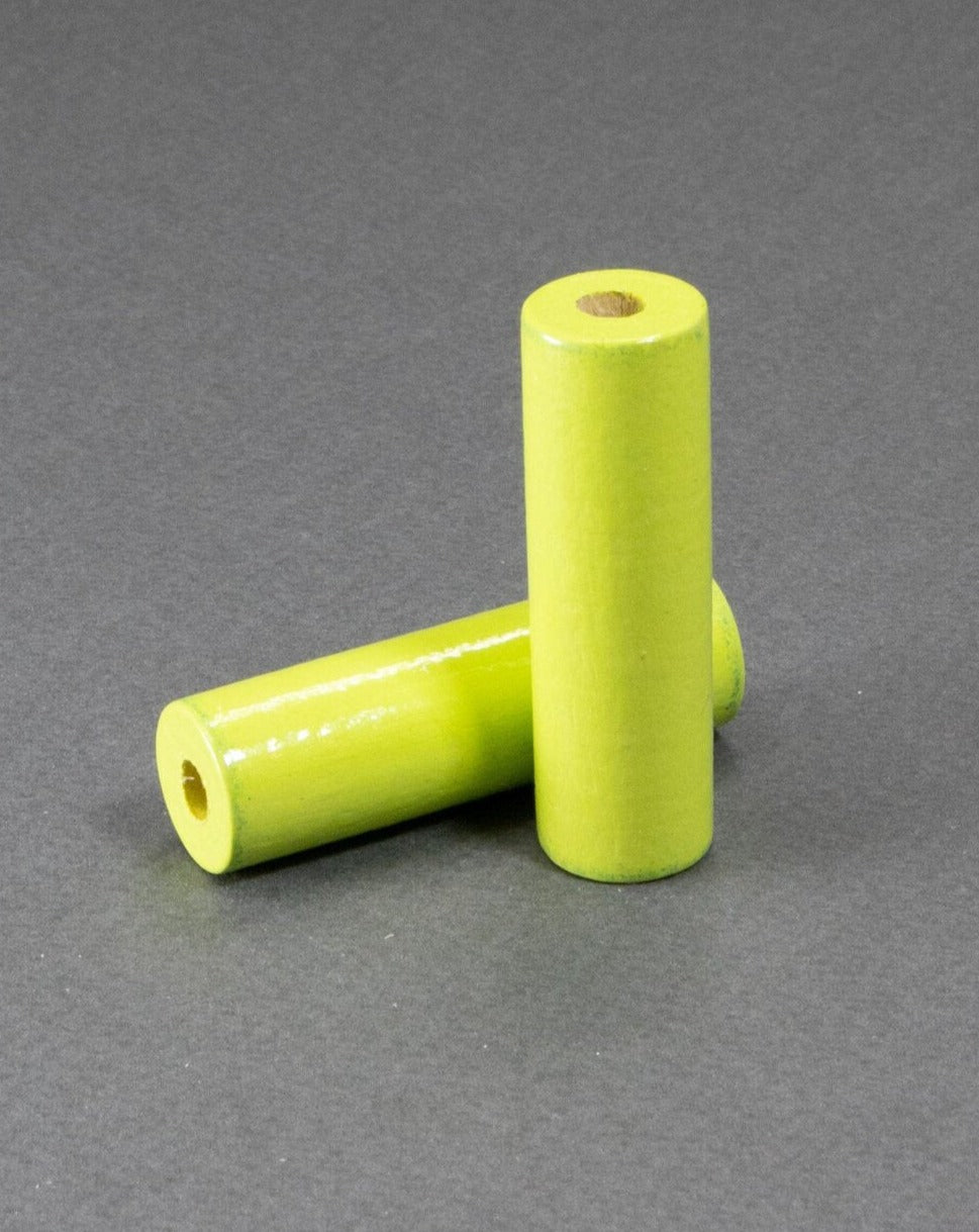 Lime Cylinder Wooden Bead