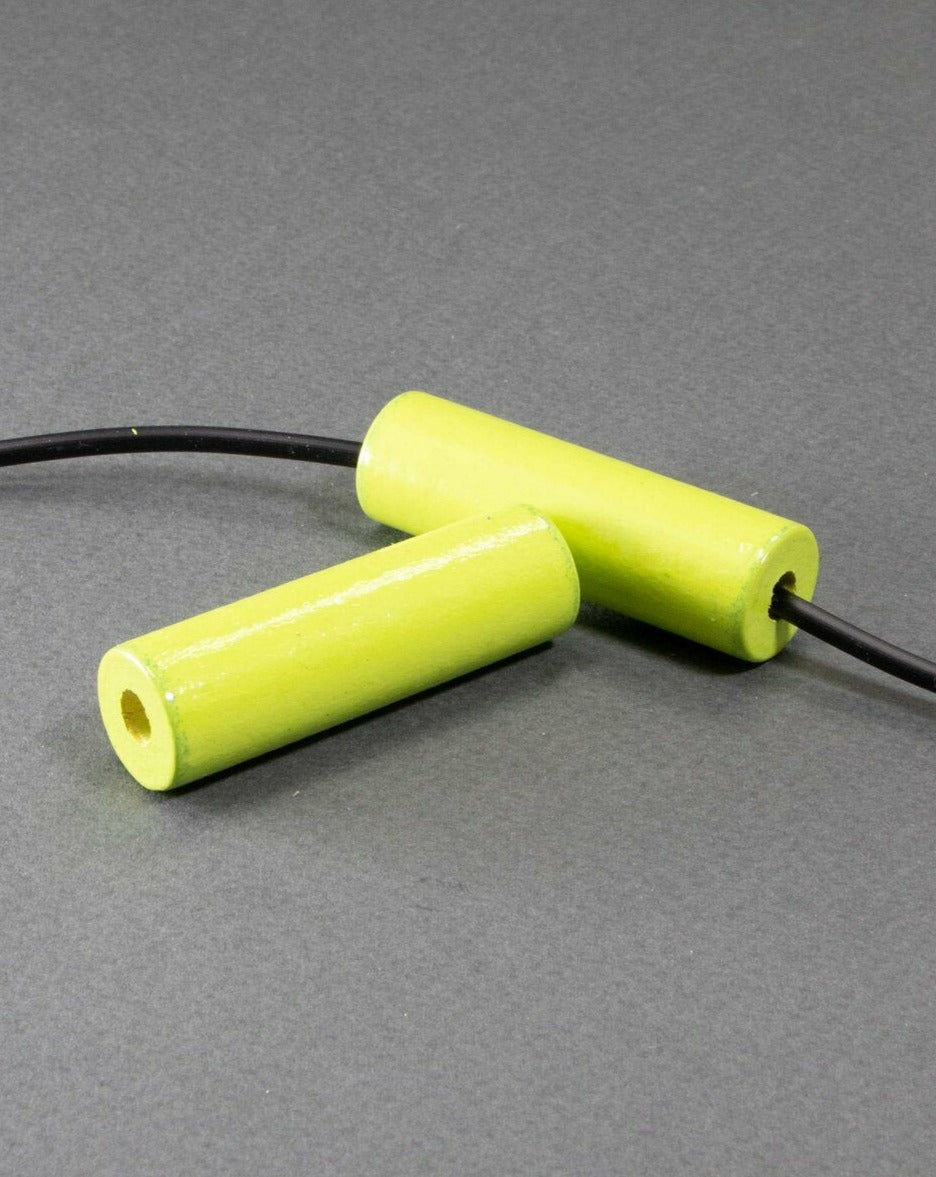Lime Cylinder Wooden Bead