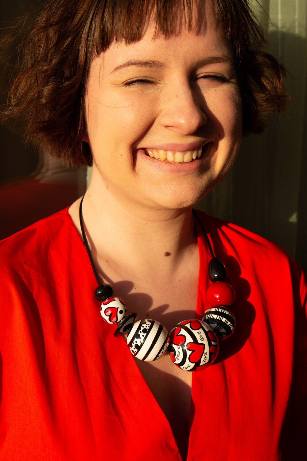 Love Wooden Bead Necklace