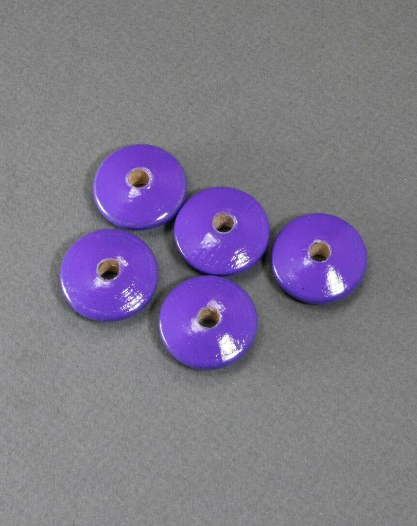 Perlina di legno piatta viola