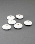 White Flat Wooden Bead