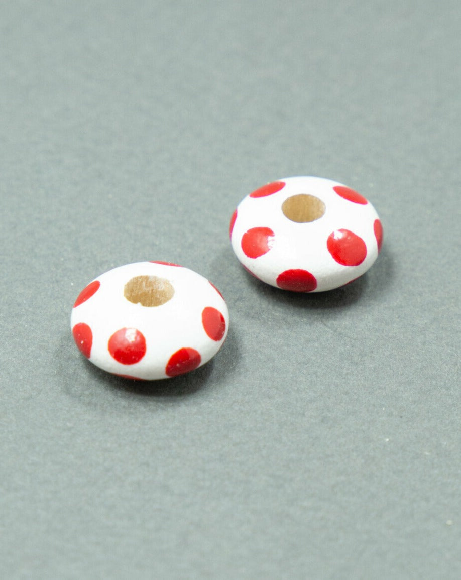 Mini Red Flat Wooden Bead Set 2