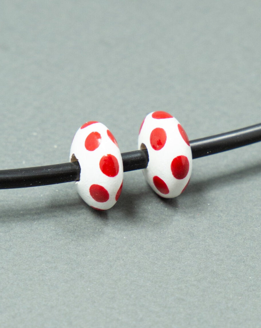 Mini Red Flat Wooden Bead Set 2