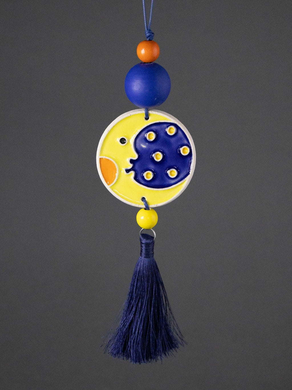 New Moon Beaded Pendant