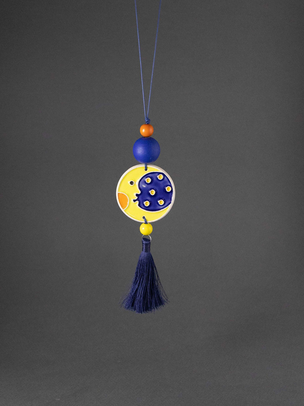 New Moon Beaded Pendant