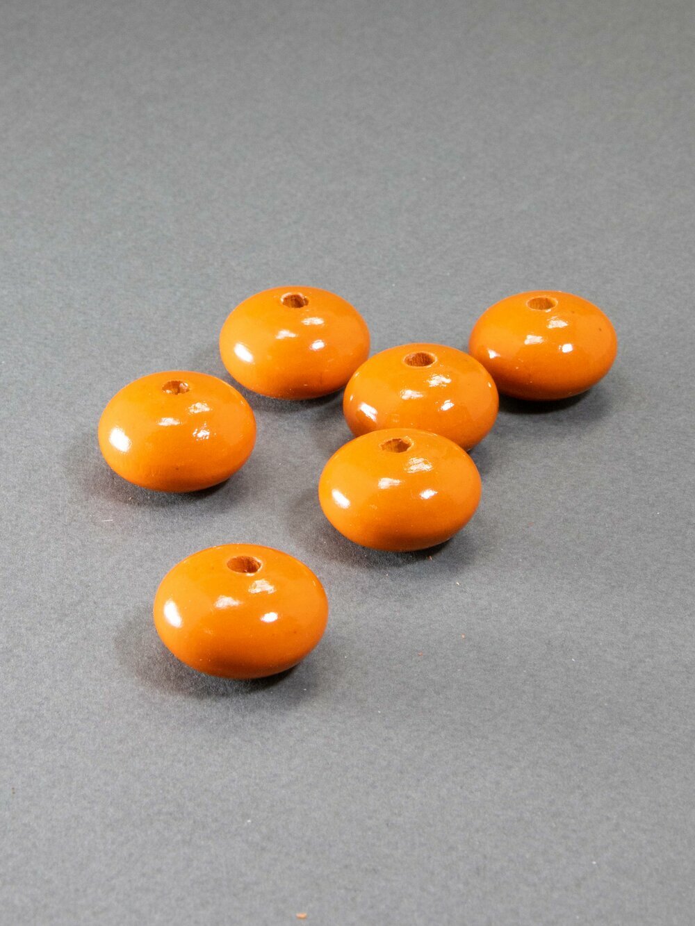 Orange Wooden Bead in Pumpkin Shape