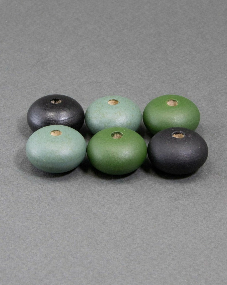 Set di perline di legno verde pastello