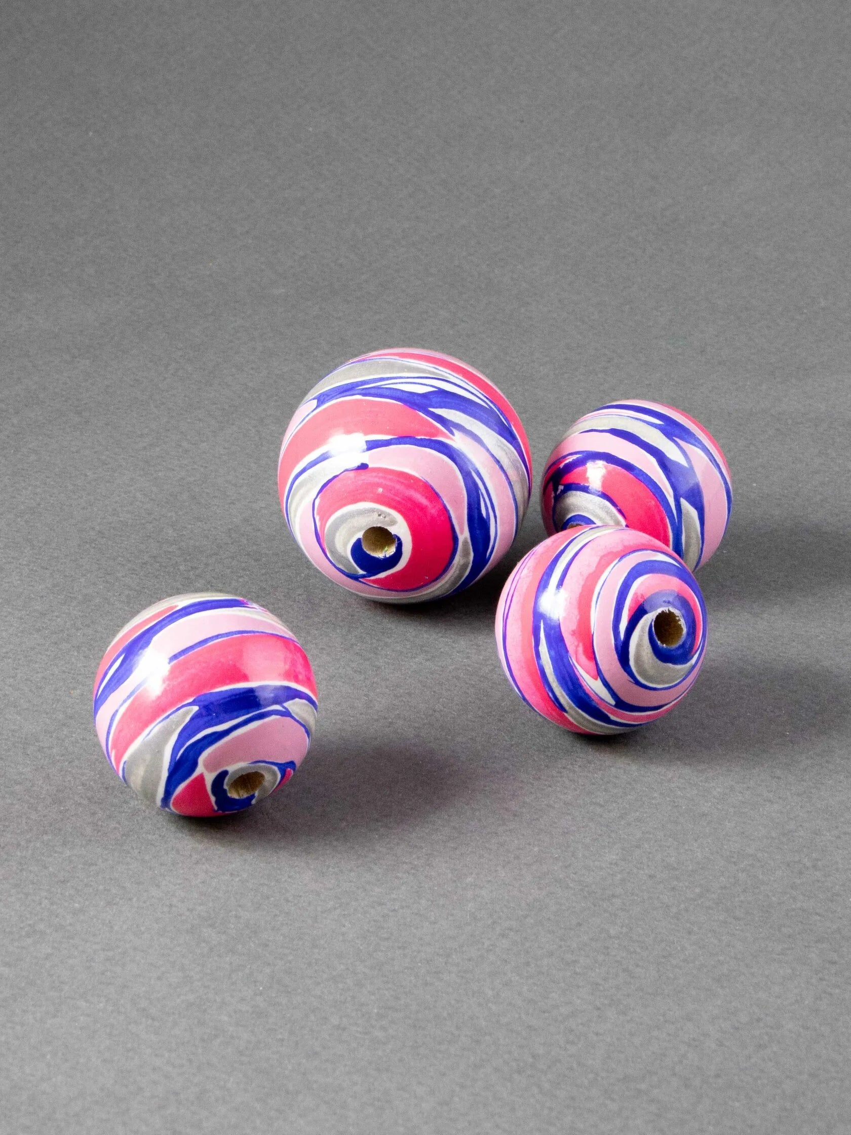Pink Gasoline Wooden Bead