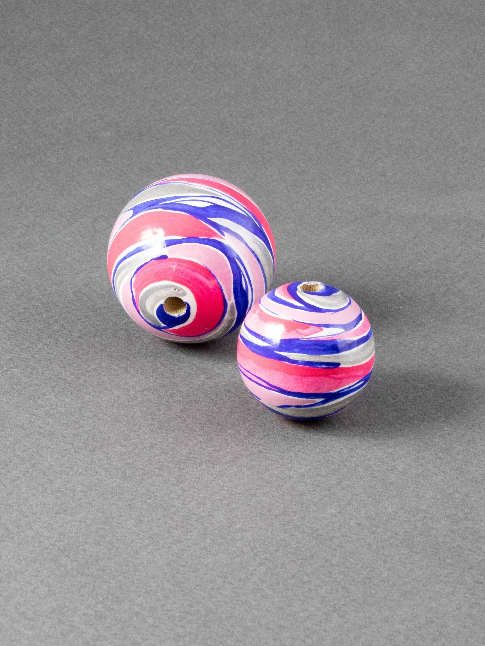 Pink Gasoline Wooden Bead