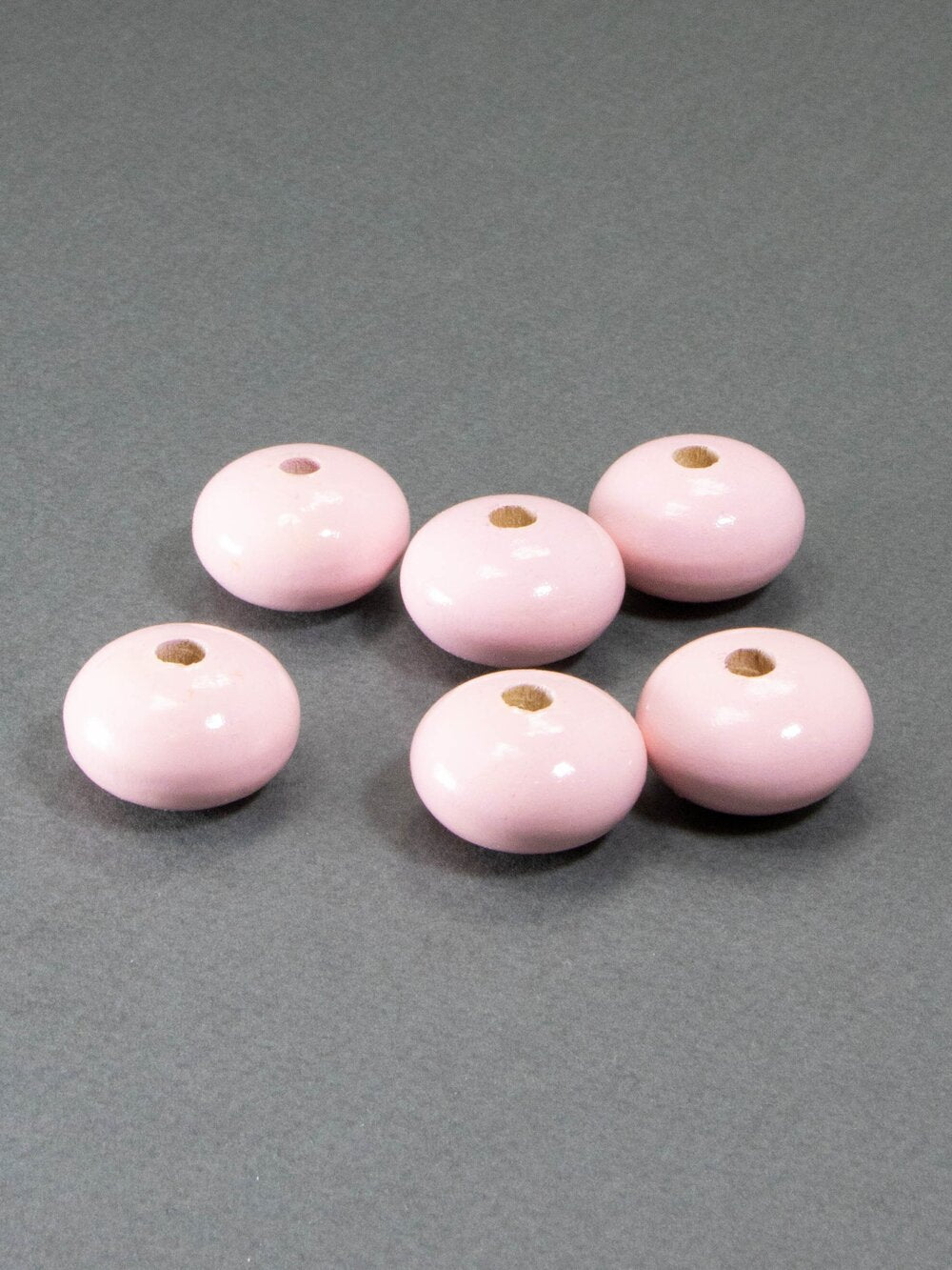 Pink Wooden Bead in Pumpkin Shape