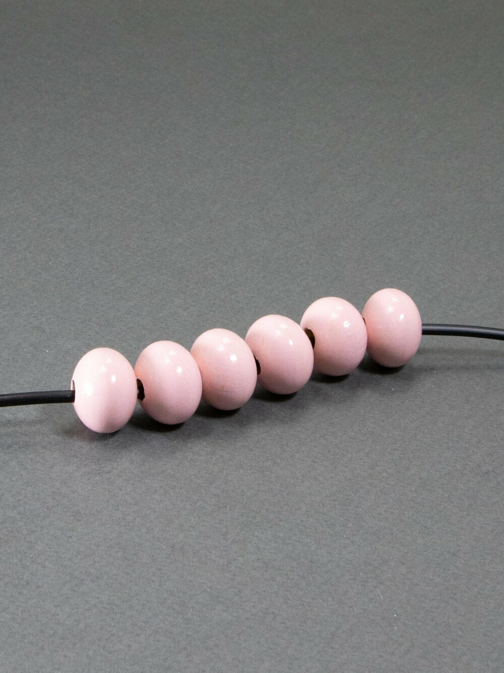Pink Wooden Bead in Pumpkin Shape