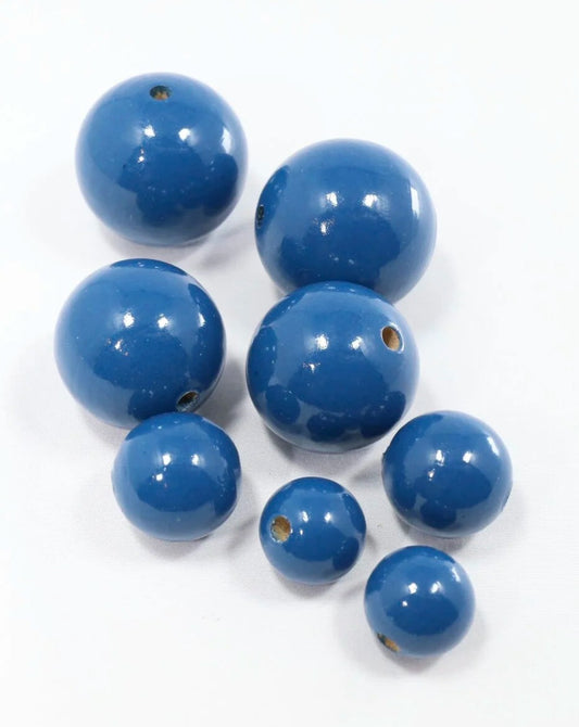 Prussian Blue Wooden Bead