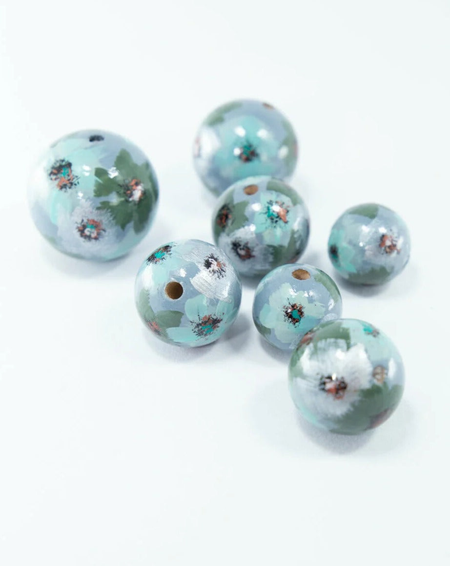 Rainy Garden Wooden Bead