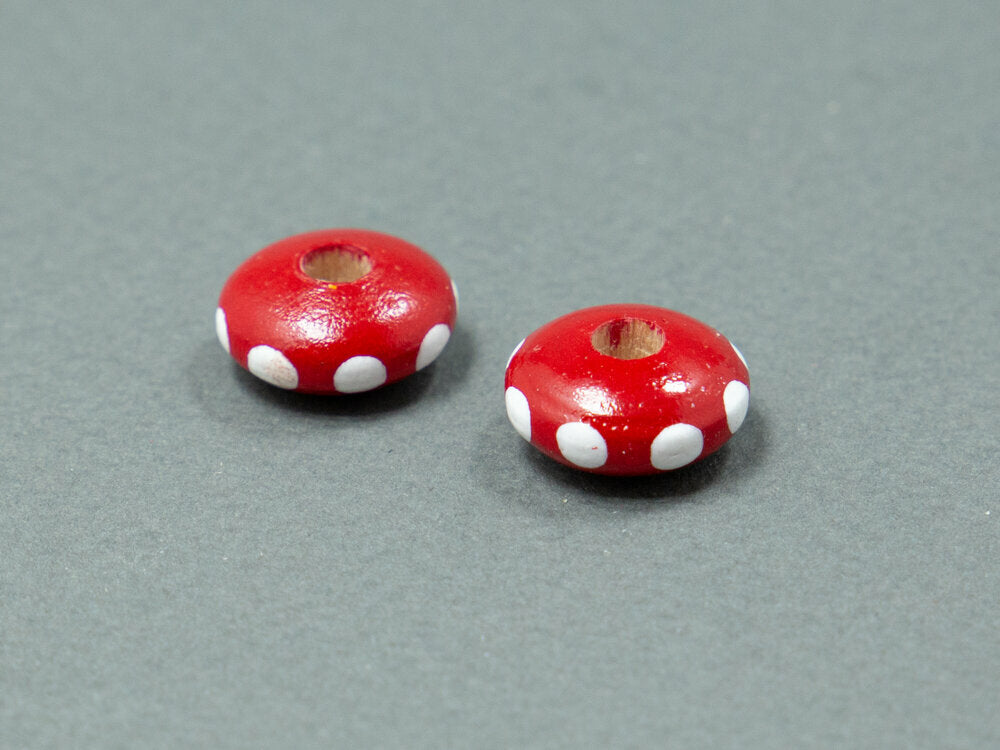Red Flat Wooden Bead Set 3