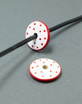 Red Flat Wooden Beads Set 6