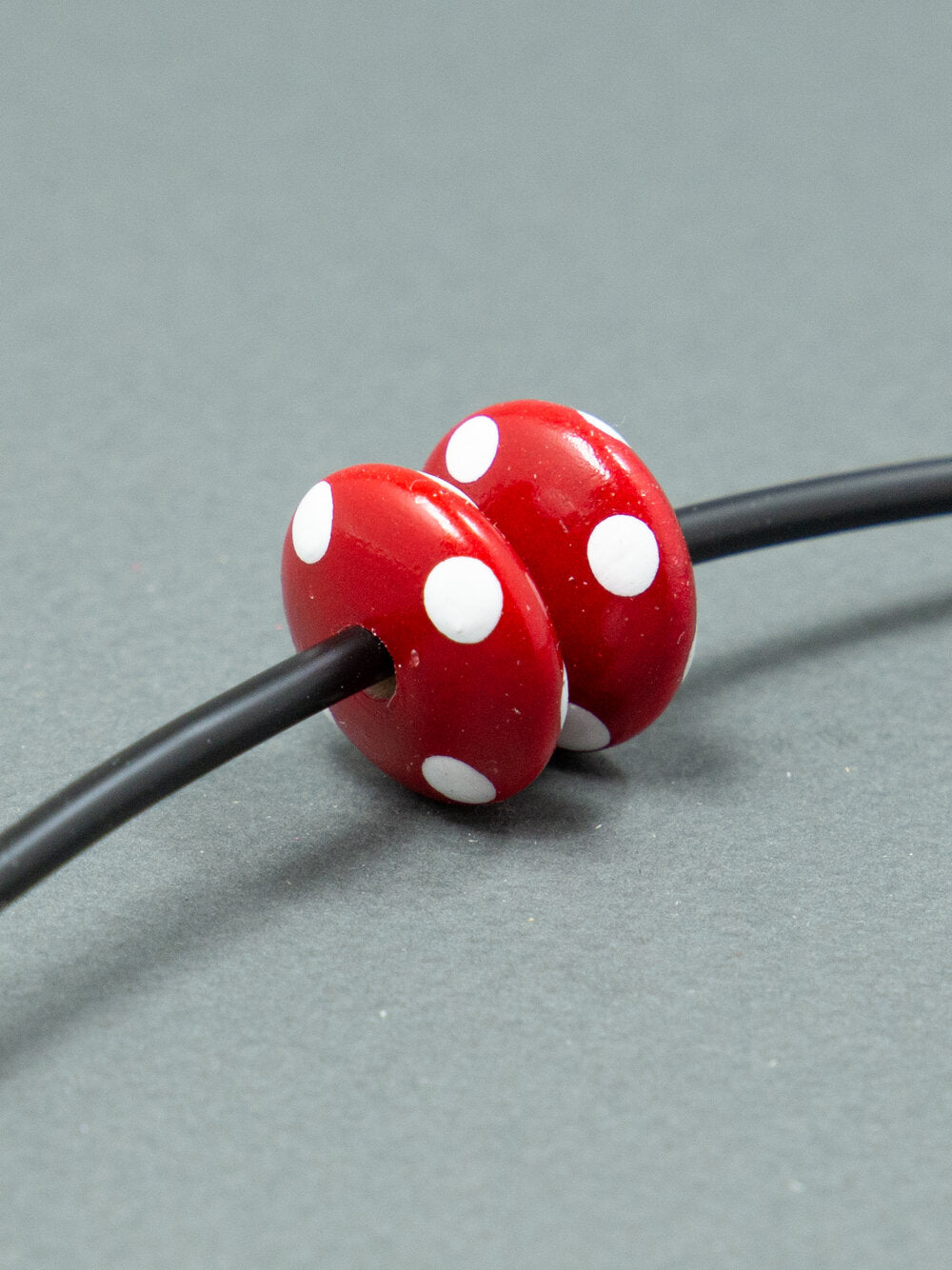 Red Flat Wooden Bead Set 7