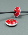 Red Flat Wooden Beads Set 4