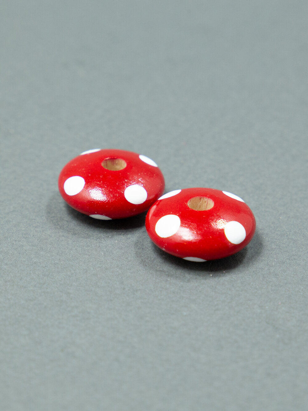Red Flat Wooden Bead Set 7