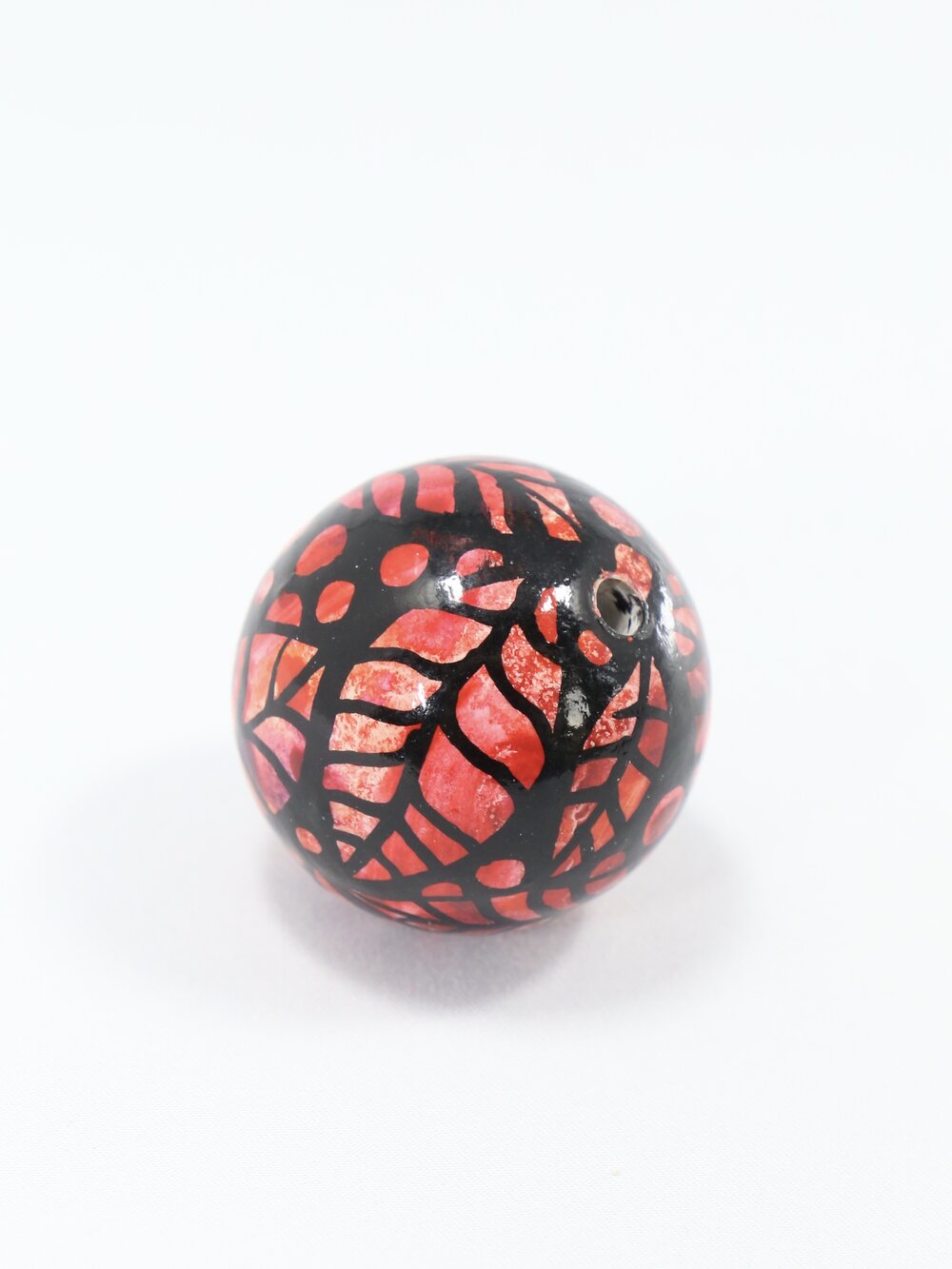 Red Leaf Wooden Bead