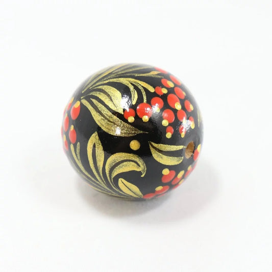 Red Viburnum Wooden Bead