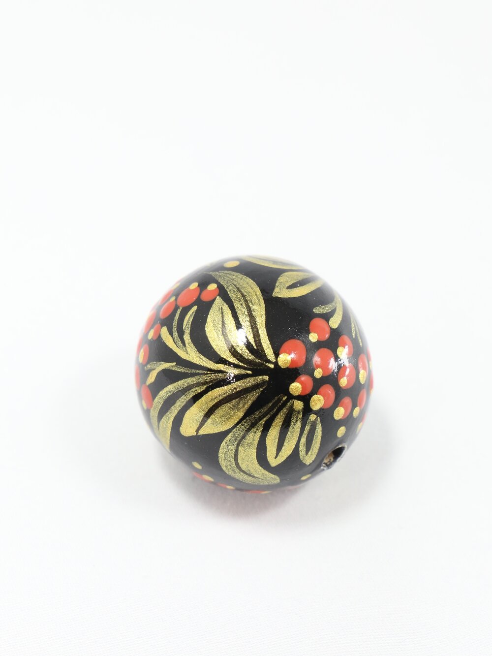 Red Viburnum Wooden Bead