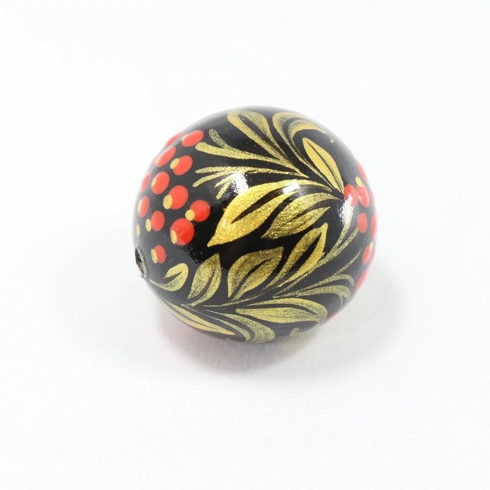 Red Viburnum Wooden Bead