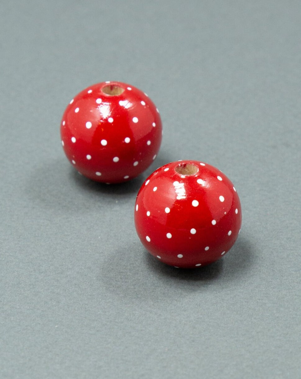 Perline di legno rosse Set 3