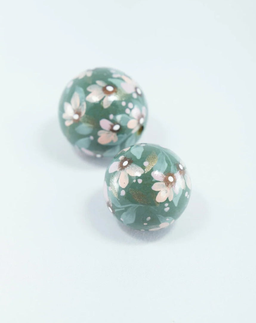 Romantic Violet Garden Wooden Bead