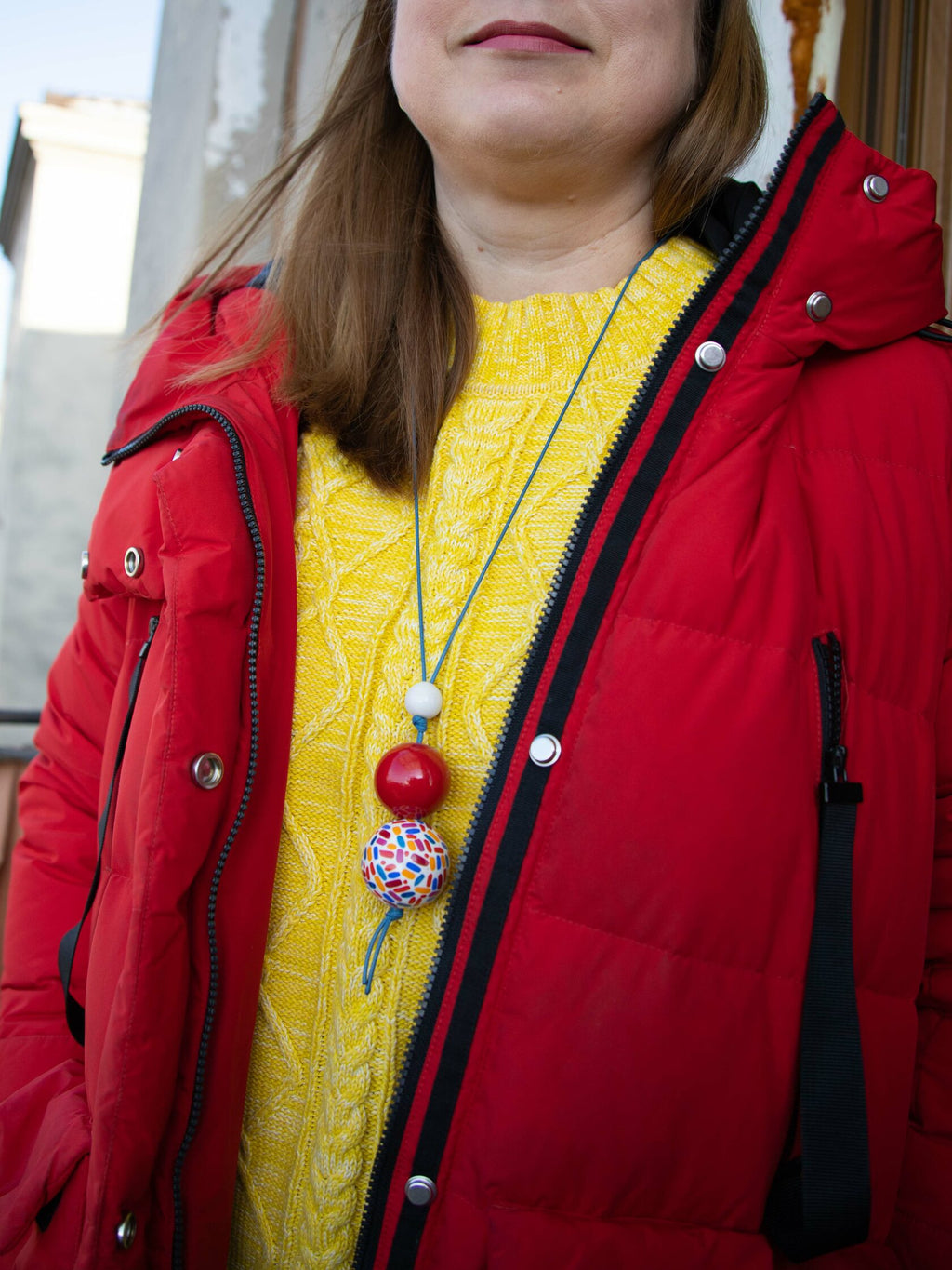 Sally Wooden Beaded Pendant