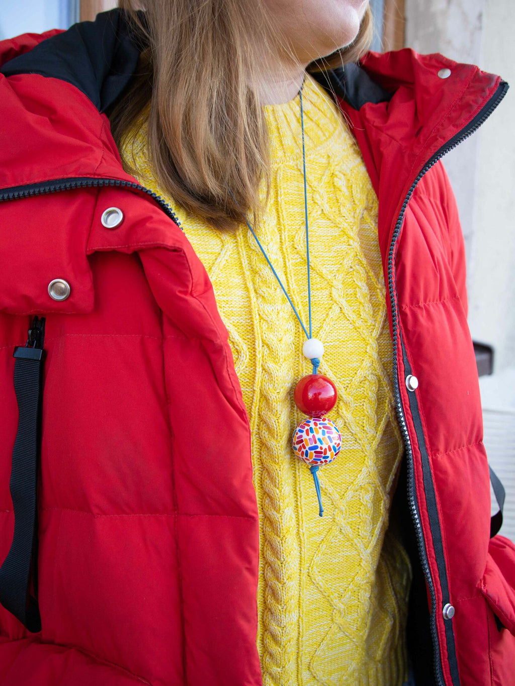 Sally Wooden Beaded Pendant