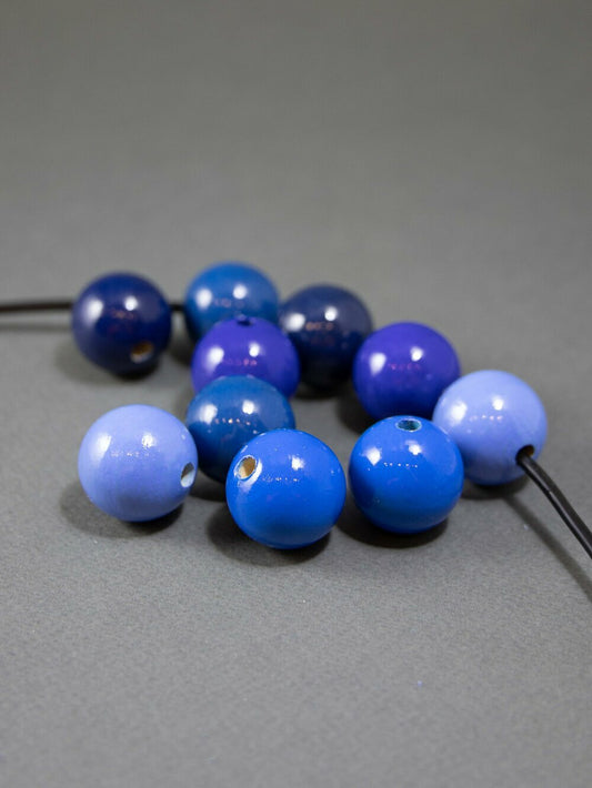 Shades of Blue Wooden Beads Set