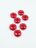 Red Flat Wooden Bead