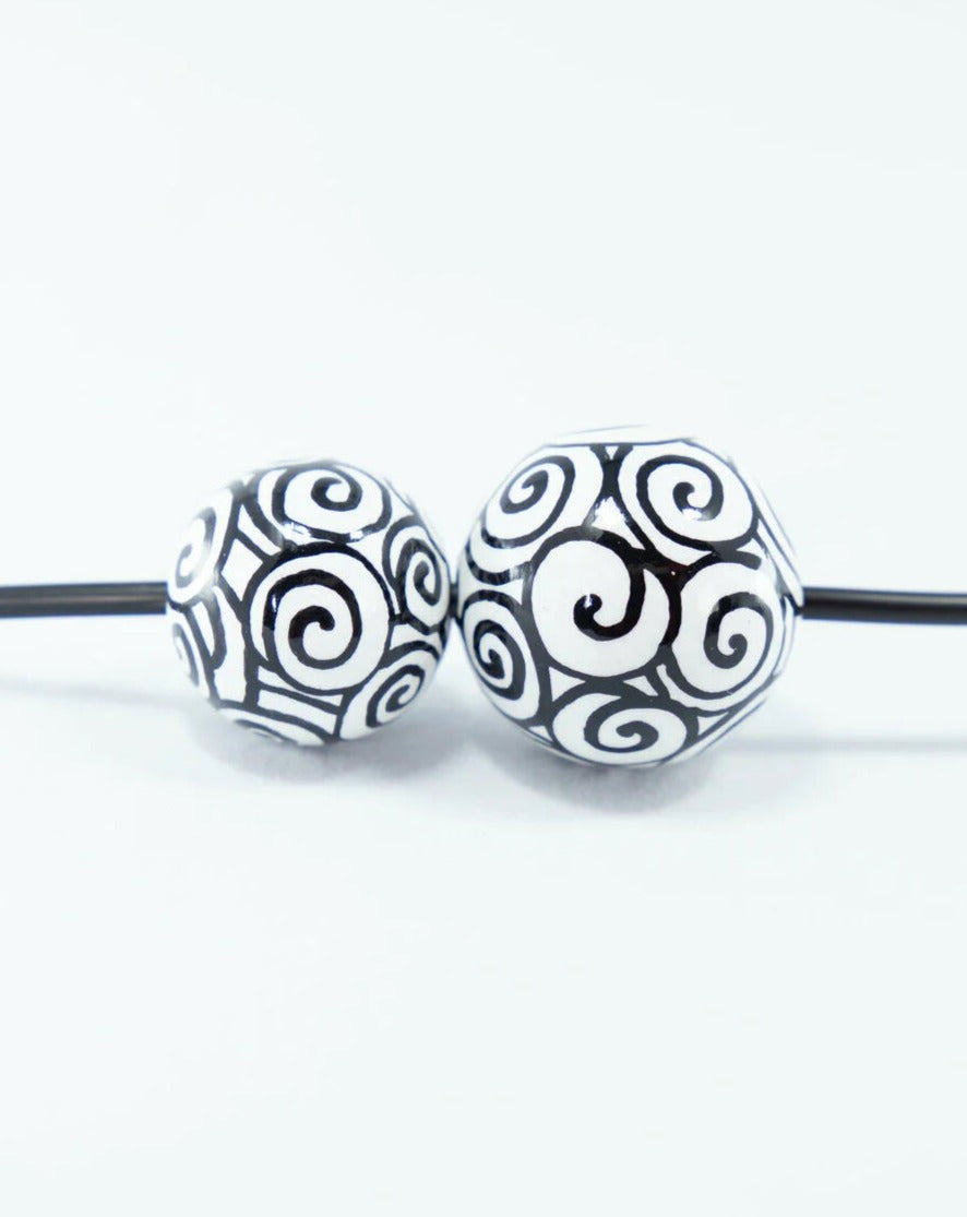 Spiral Pattern Wooden Bead