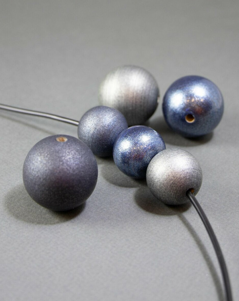 Steel Wooden Beads Set